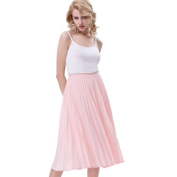 Kate Kasin High Waist Pleated A-Line Swing Skirt -Small - Picture 1 of 10